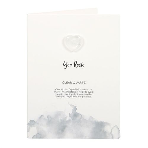 A minimalist and elegant greeting card featuring a Clear Quartz heart crystal and the uplifting message "You Rock." Designed to inspire positivity and clarity, this card is perfect for expressing support, encouragement, and appreciation with the energy of the master healing stone.